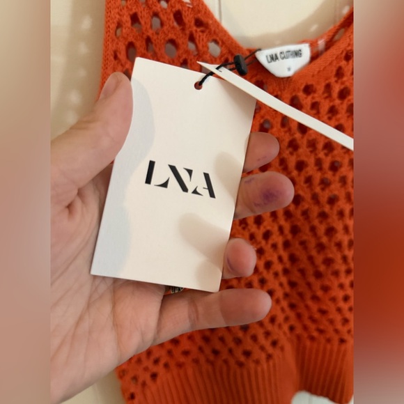 LNA - MAVI OPEN KNIT TANK - SUMMER CORAL, Size - Picture 6 of 13